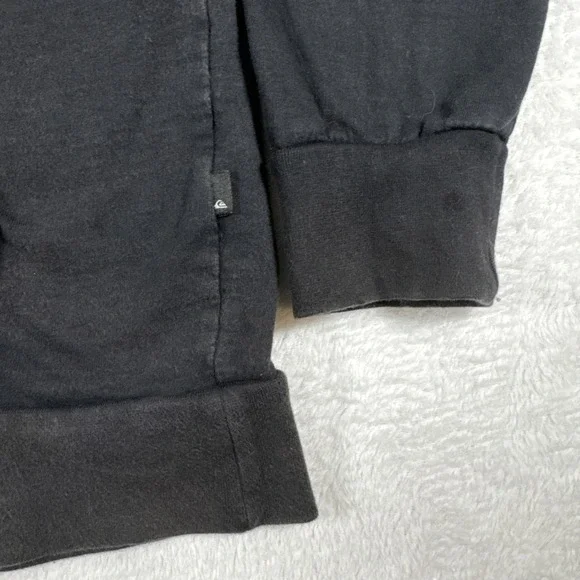 Vintage Quiksilver Hoodie Mens Large Black Pullover Skate Surfer Sweatshirt Y2K - Picture 2 of 14